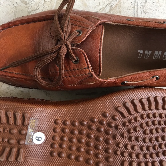 Vintage Brown Leather Boat Shoe Moccasin Low Heel Lace Up New Size 8.5-8 - Picture 6 of 8